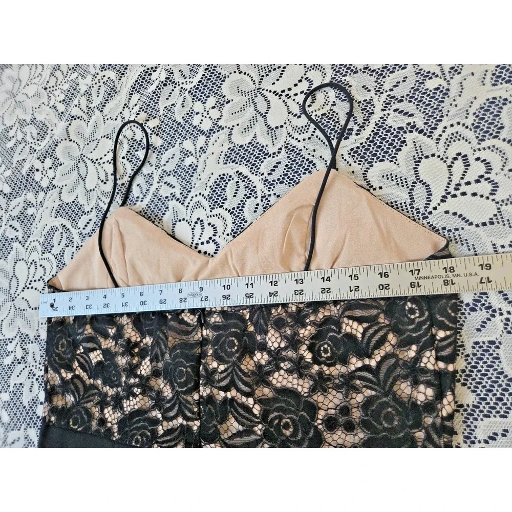 Lace Cami Top Jumpsuit XL Black Straight‎ Leg Back Zip Clubwear Festival NWT